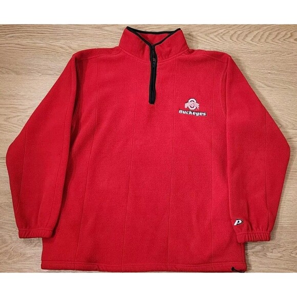 Pro Player Fleece Mens Large Ohio State Buckeyes Embroidered Logo College Zip - Picture 2 of 8